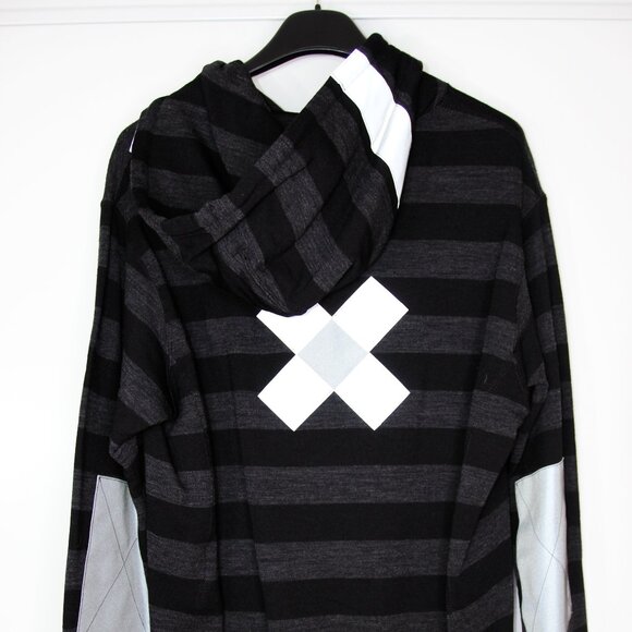 BNWT AW18 JUNYA WATANABE REFLECTIVE TAPE STRIP SWEATSHIRT S - Picture 3 of 15